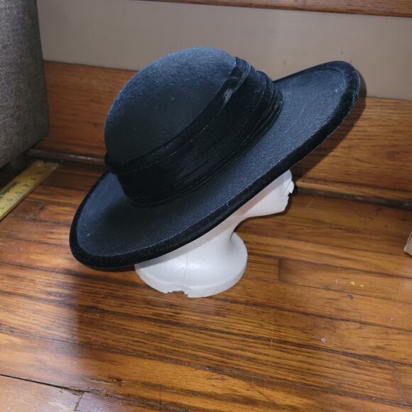 Women's Scala Hat 100% Wool USA Black - Picture 3 of 8